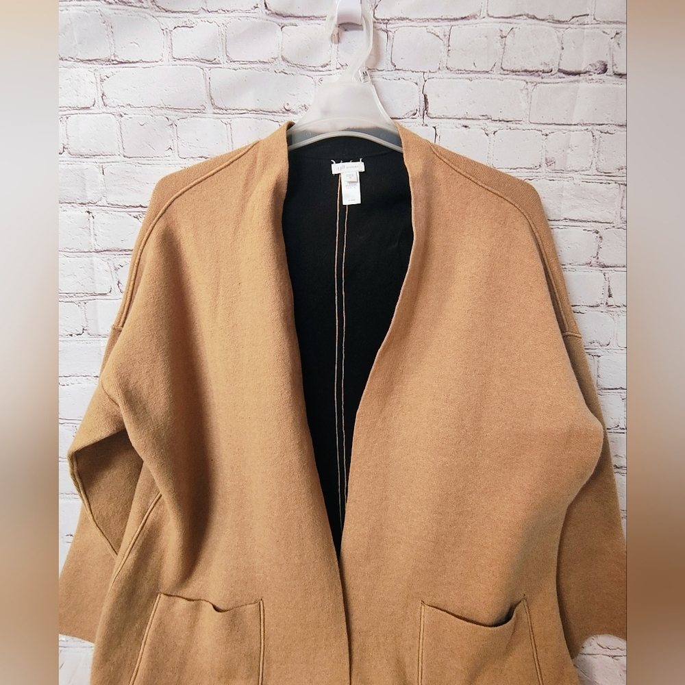 J.Jill Reversible Topper Coat 2X Pockets Minimalist Long - Picture 3 of 13